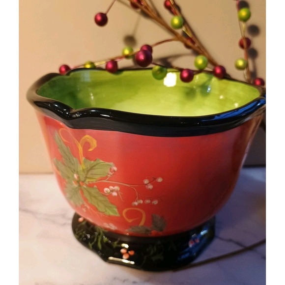Certified International Other - Patricia Brubaker Holly Holiday Bowl Certified International Christmas Candy